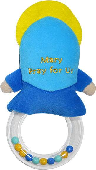 Mother Mary Pray For Us Rattle - Stuffed Toy (506x615), Png Download