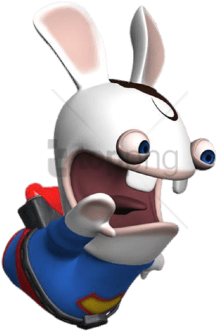 Free Png Download Rabbids Clark Superbunny Clipart - Rayman Raving Rabbids (480x704), Png Download
