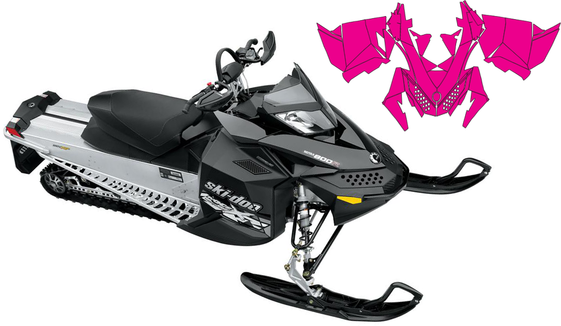 Svg Library Download Skidoo Xp Template Sled Wrap Thedecalden - Snowmobile (1113x647), Png Download