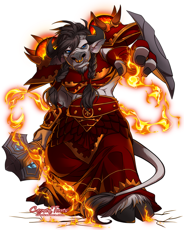 "high Shaman Mairne Ragetotem" Artwork By Carmen Torres - World Of Warcraft Shaman Png Transparent (720x900), Png Download