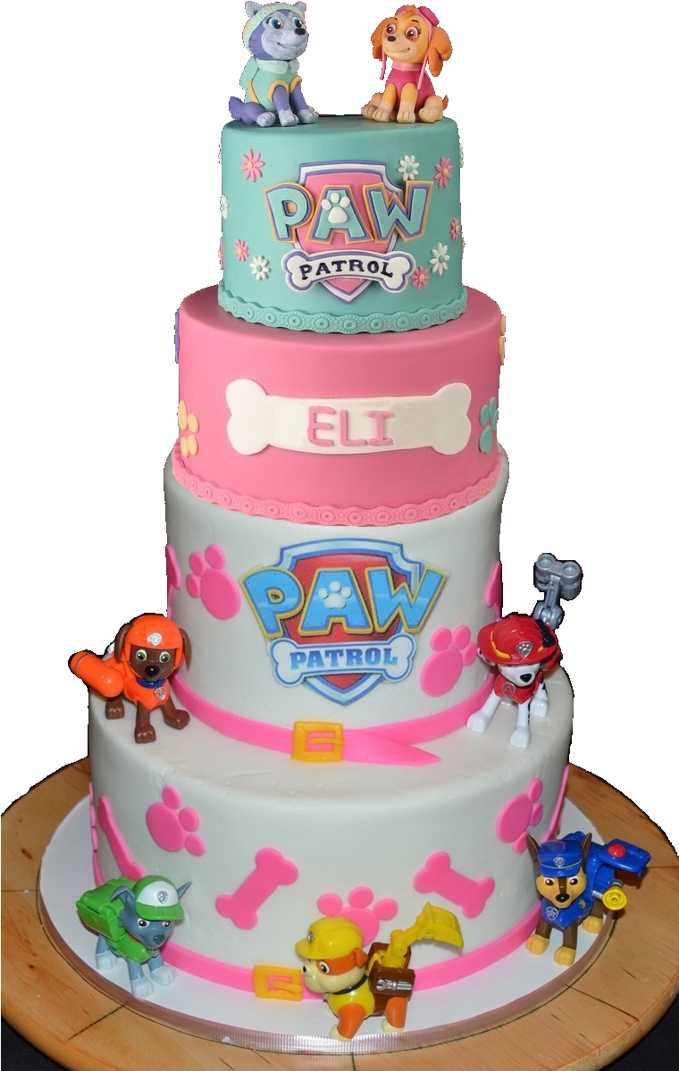 Felicitaciones De Cumpleaños Vii - Bolo Da Patrulha Canina (759x1207), Png Download