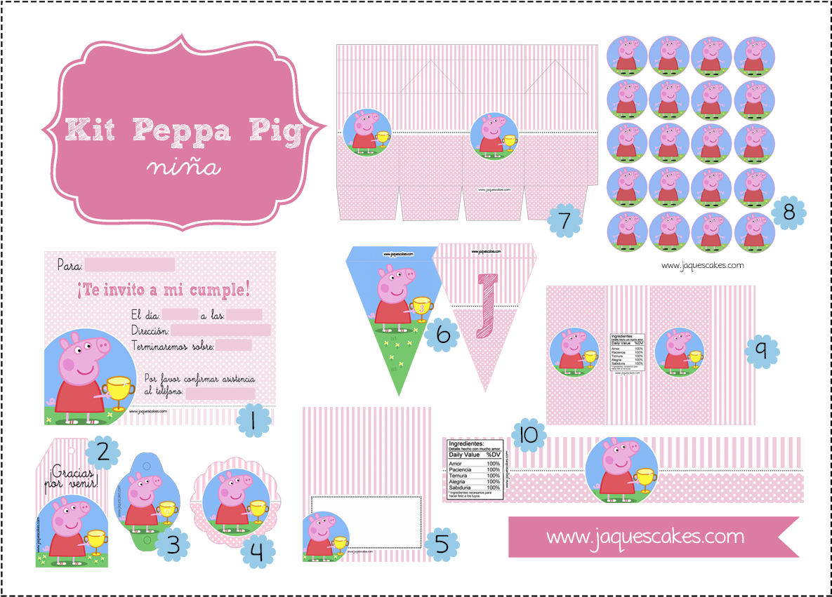 Hola A Tod@s,para Celebrar La Actualización Del Blog - Kit De Peppa Pig Para Cumpleaños (1209x869), Png Download