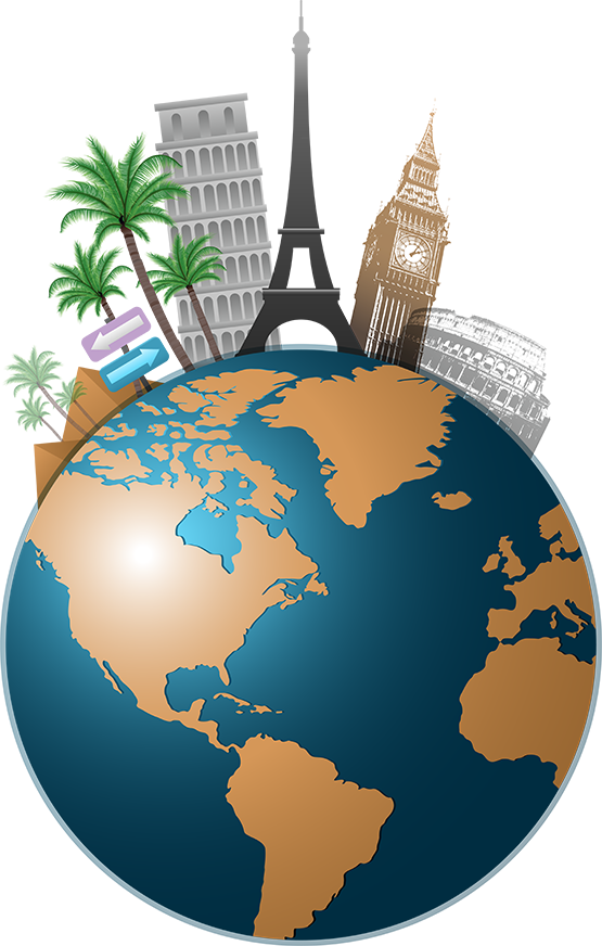 Travel Globe Icons Png - World Travel Free Clip Art (555x872), Png Download