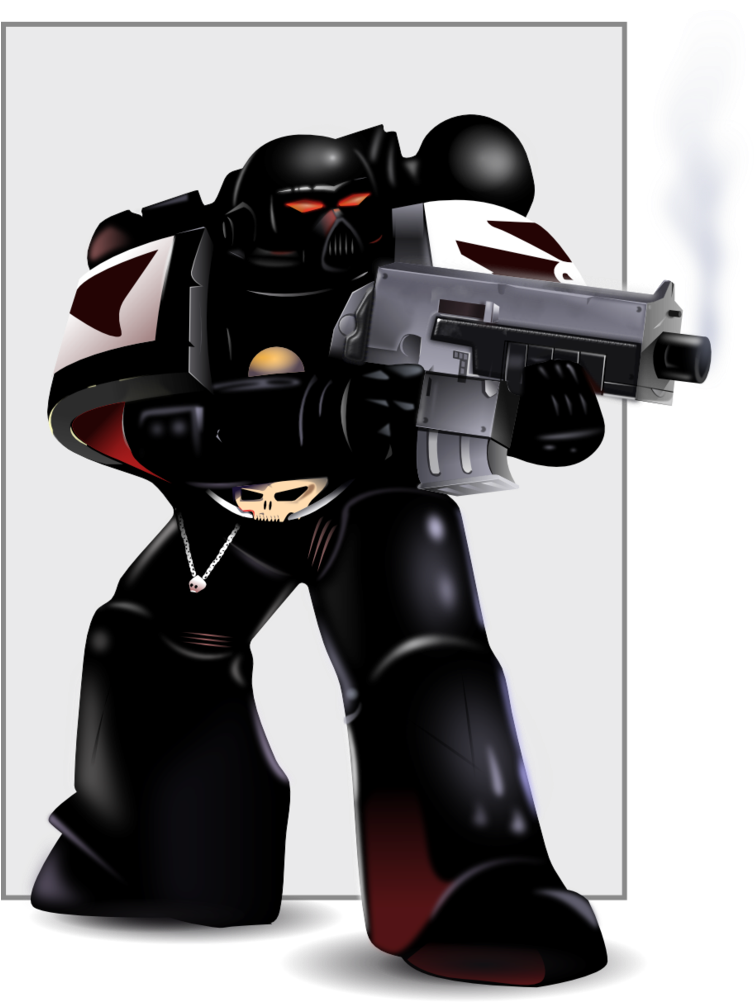 Black Templars Space Marine Imperium Warhammer 40000 - Chaos Space Marine Vector (756x1057), Png Download