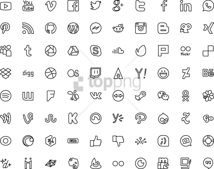 Free Png Icon Social Icons - Free Application Flat Toolbar Icons (850x672), Png Download