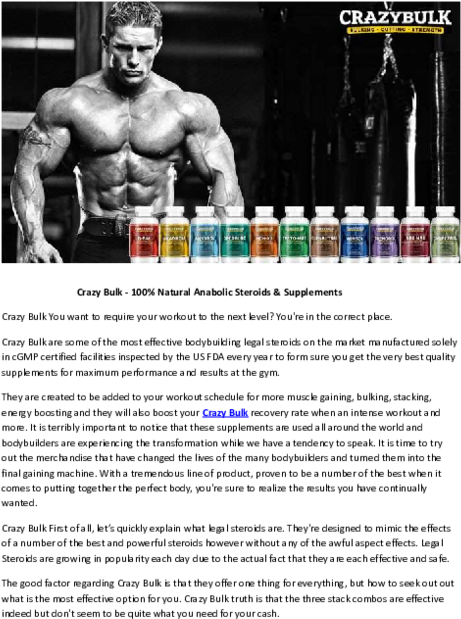 Crazy Bulk -100% Natural Anabolic Steroids & Supplements - Bodybuilding (600x776), Png Download