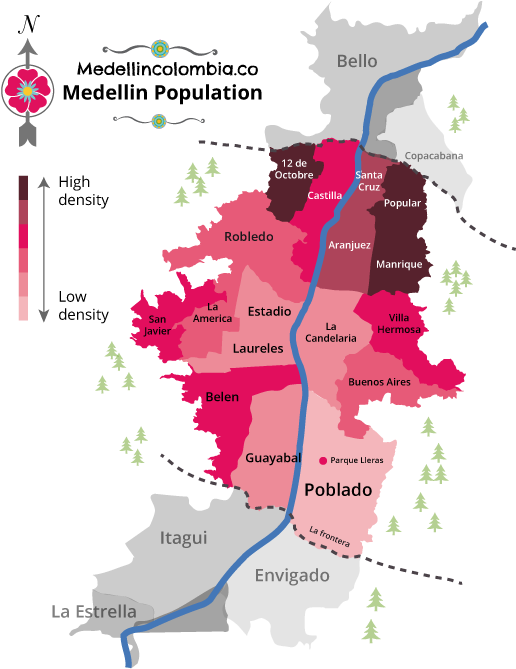 Medellin Map Medellin Factfile Medellincolombiaco - Atlas (592x678), Png Download