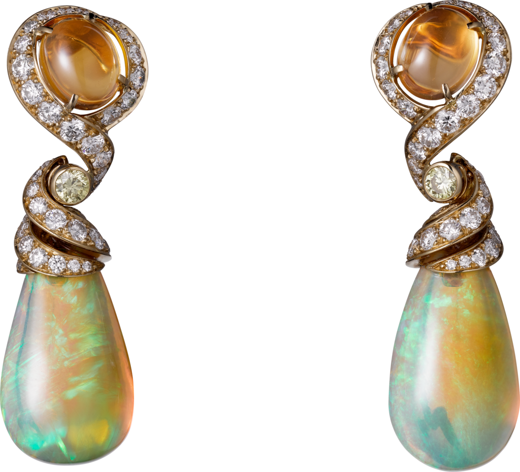High Jewelry Earringsyellow Gold, Opals, Fire Opals, - Alta Gioielleria Oro Giallo (1024x930), Png Download