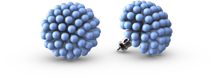 3d Printed Stud Earrings - Blackberry (1000x1000), Png Download