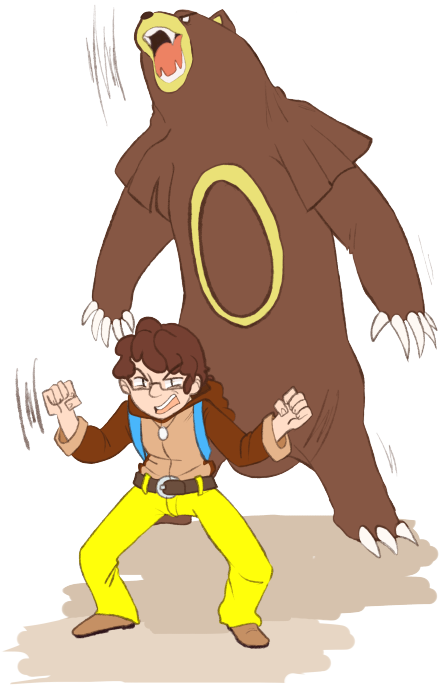 Pokemon Fanart Crossover Ursaring Rooster Teeth Achievement - Cartoon (488x750), Png Download