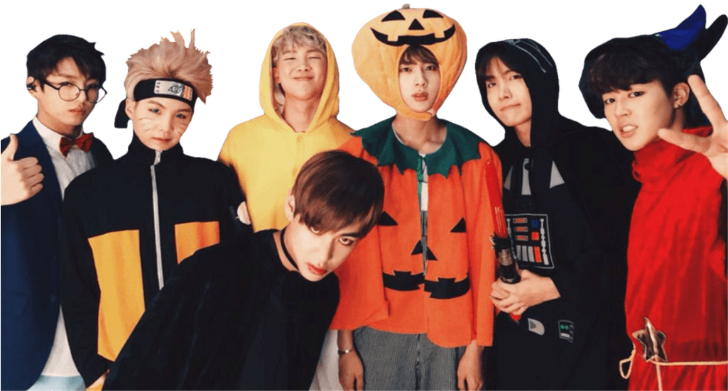 Bts Group Halloween Sticker 🧡🖤 - Bts En Halloween (1024x769), Png Download