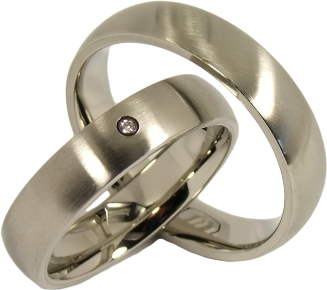2 Diamond Couple Rings Made Of Stainless Steel - Titanium Ring (800x600), Png Download