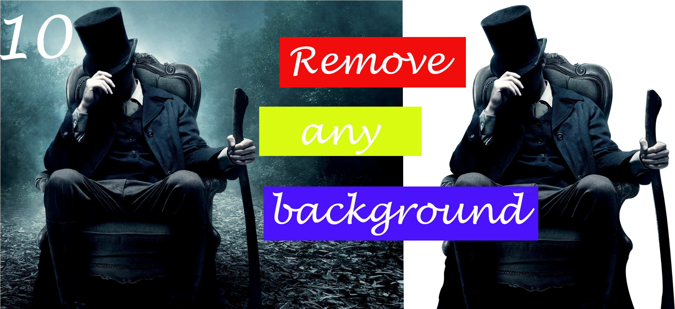 I Will Remove Any Background For 10 Images Or Less - Abraham Lincoln Vampire Hunter (2364x1051), Png Download
