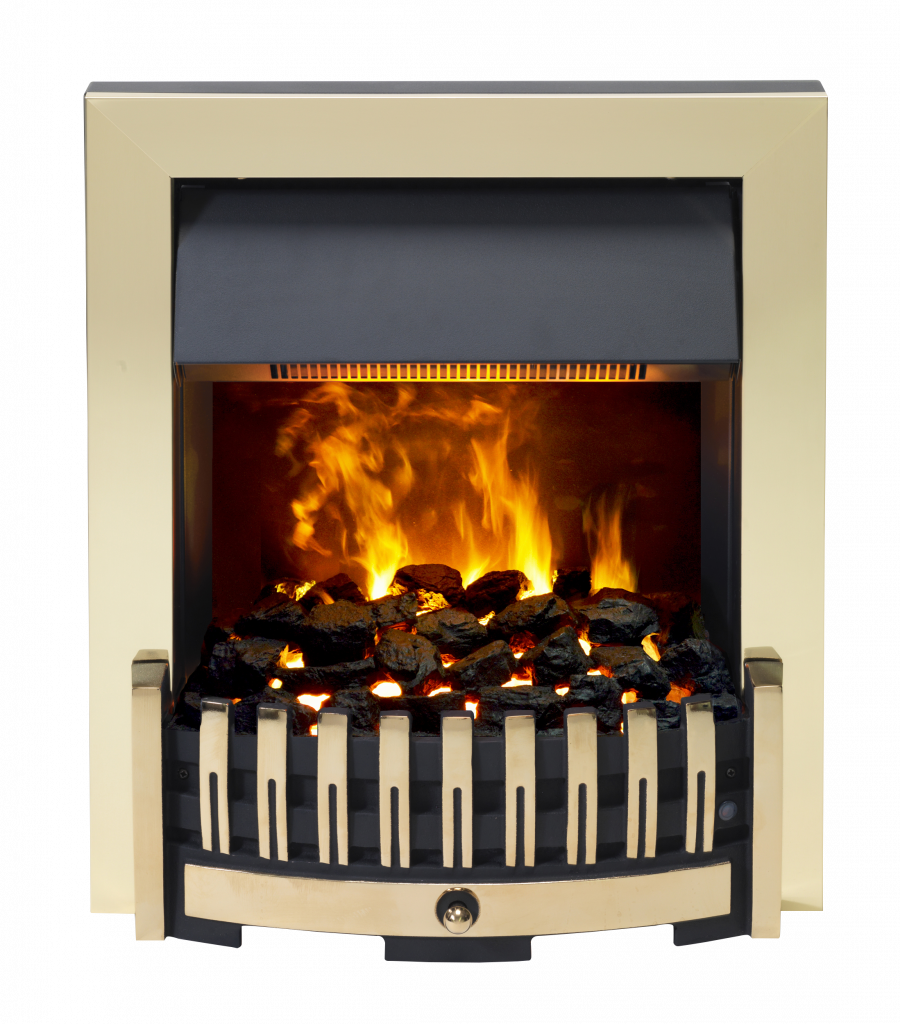 Dimplex Danville Brass Opti-myst 2kw Electric Inset - Smoke & Flame Fire (900x1024), Png Download
