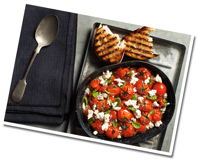 Tomato Stew With Feta On Toast Dish Prepared With Lemnos - Caprese Salad (651x521), Png Download