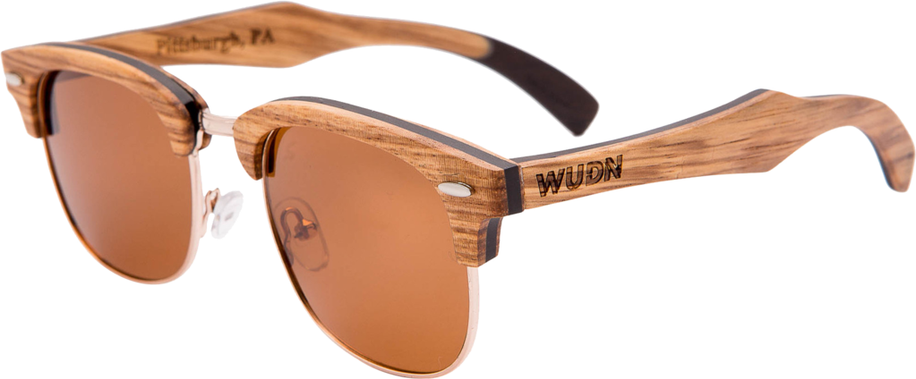 Mens & Womens Handcrafted Vintage Wood Clubmaster Sunglasses - Wood (1023x424), Png Download