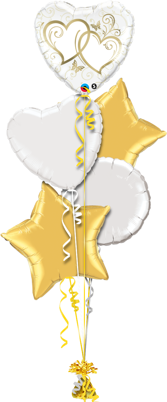 Entwined Hearts Gold Christmas Balloon - Illustration (760x1350), Png Download