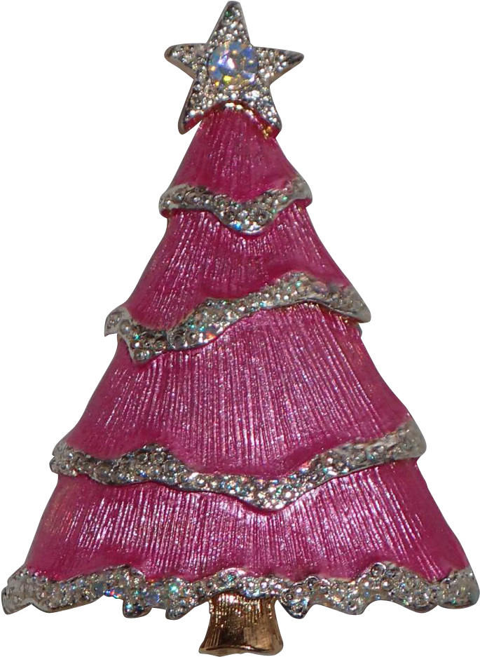 Rare Liz Claiborne Pink Snow Frosted Christmas Tree - Christmas Tree (936x936), Png Download