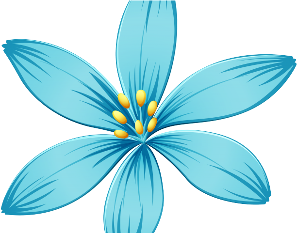 Blue Flower Clipart Blue Jasmine - Transparent Background Blue Flower Clipart (640x480), Png Download