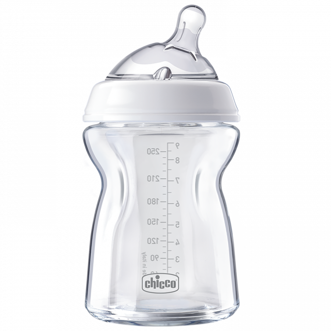Chicco Glass Feeding Bottle (650x650), Png Download