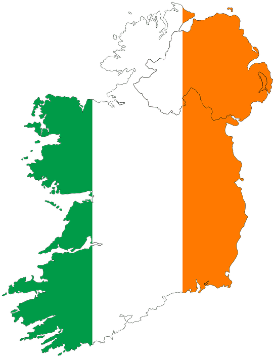 Ireland Flag Map (561x720), Png Download