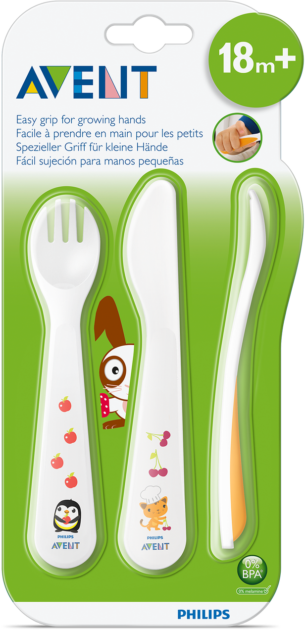 Toddler Fork, Knife & Spoon 18m - Avent (1280x1280), Png Download