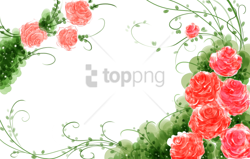 Free Png Download Rose Flower Background Design Png - Rose Flower Design Background Png (850x541), Png Download