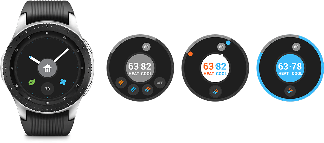 Manage All Your Thermostats From Your Wrist With The - Samsung Health Galaxy Watch (1200x482), Png Download
