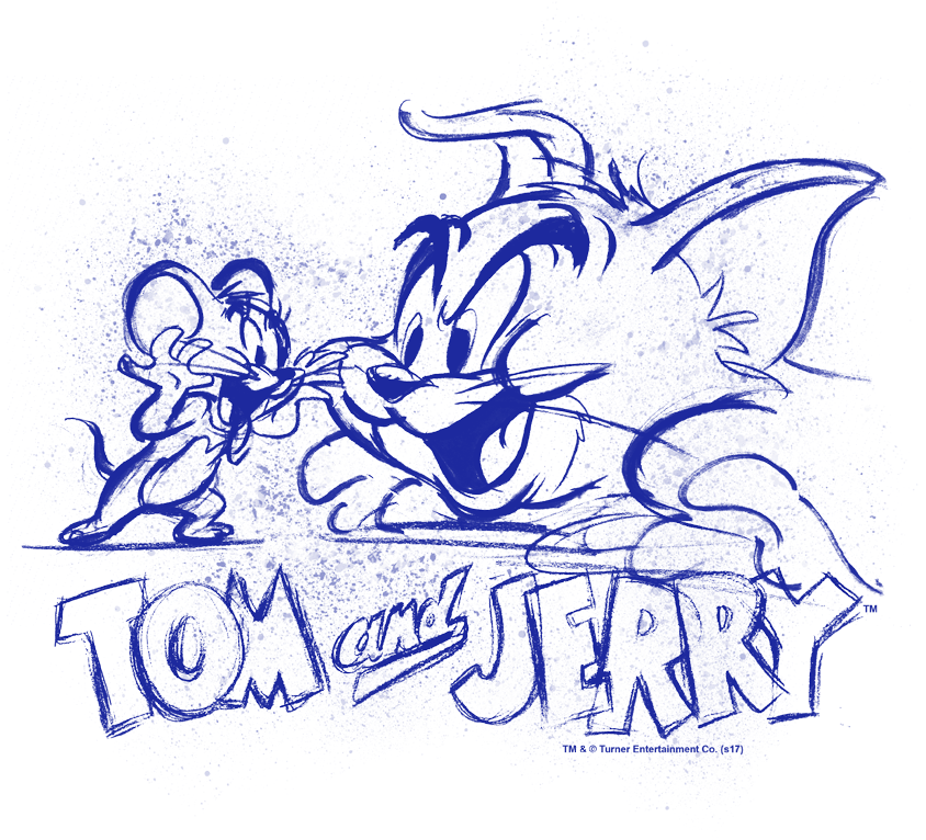 Tom And Jerry Sketchy Men's Regular Fit T-shirt (850x771), Png Download