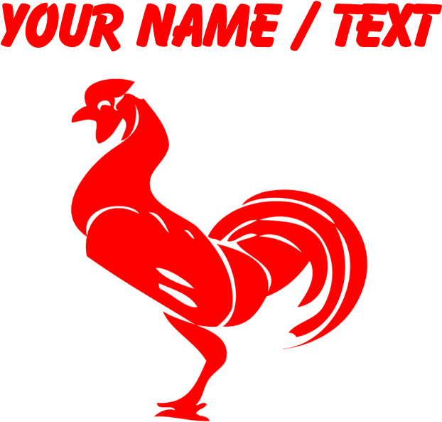 Custom Red Rooster Silhouette Cap - Rooster Clip Art (700x700), Png Download
