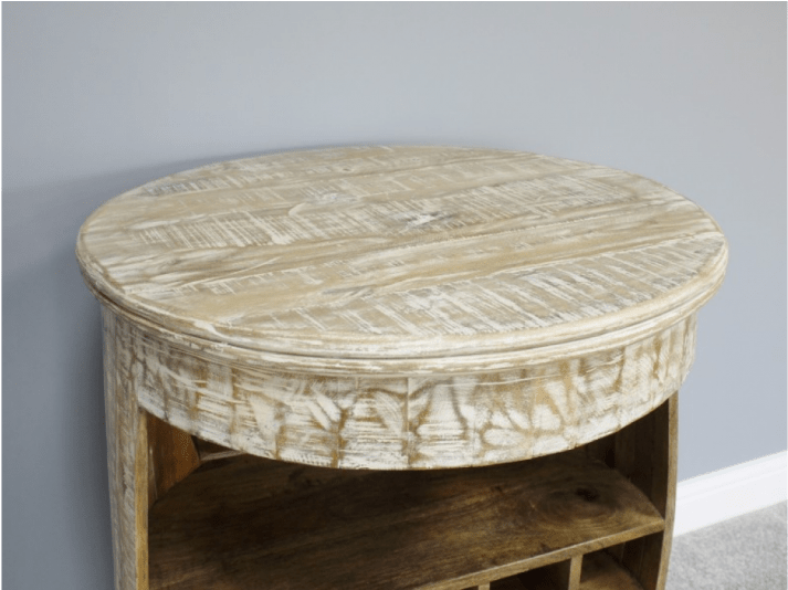 Mango Wood Wine Barrel Bar Table - Coffee Table (800x800), Png Download