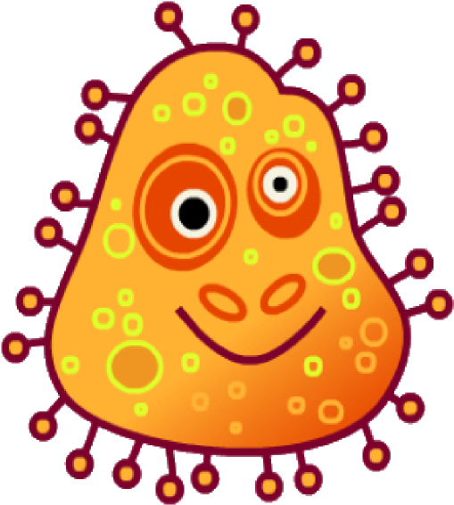 Orange Bug Clip Art - Orange Germ Clipart (534x598), Png Download