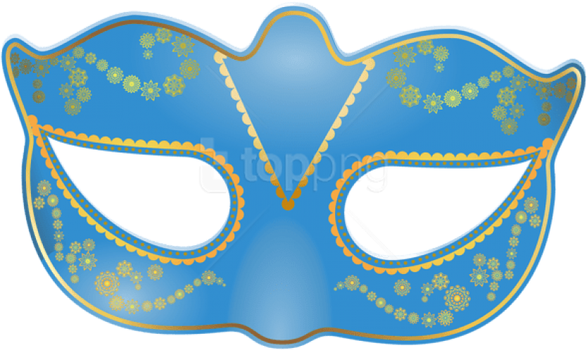 Free Png Download Blue Carnival Mask Clipart Png Photo - Venetian Masks Clipart Png (850x509), Png Download