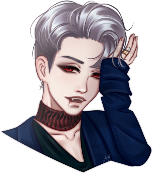 C Vampire Jimin By Tenshi Chan On - วาด รูป Bts การ์ตูน (600x656), Png Download