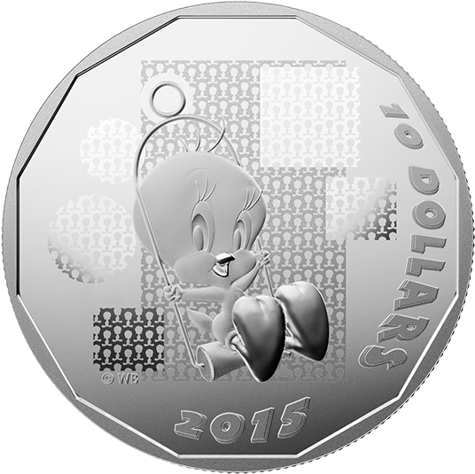 Fine Silver Coin Looney Tunestm - Tweety (570x570), Png Download