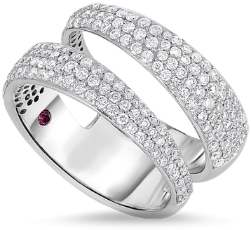 Roberto Coin 2 Row Ring With Diamonds - Pre-engagement Ring (800x800), Png Download