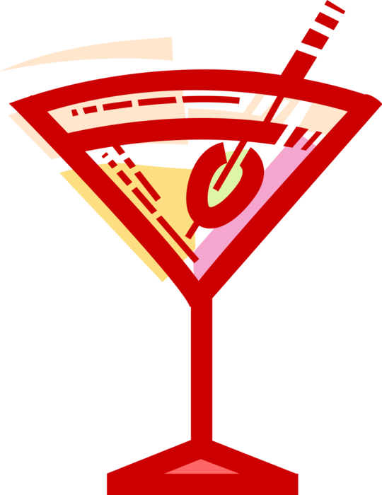 Vector Illustration Of Martini Alcohol Beverage Cocktail - Martini Glass (540x700), Png Download