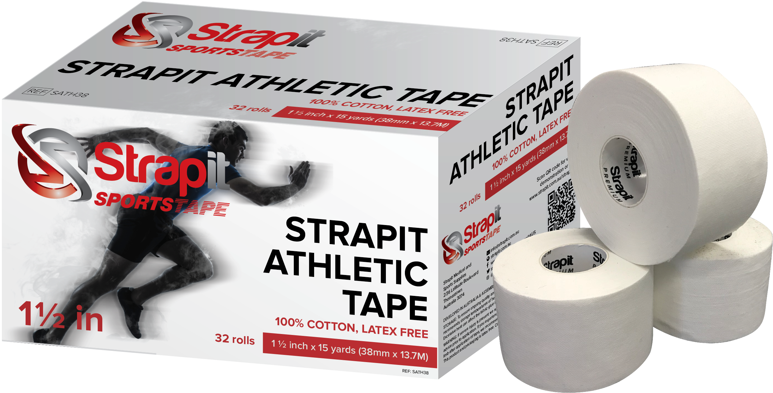 Strapit Athletic Tape (2835x1547), Png Download