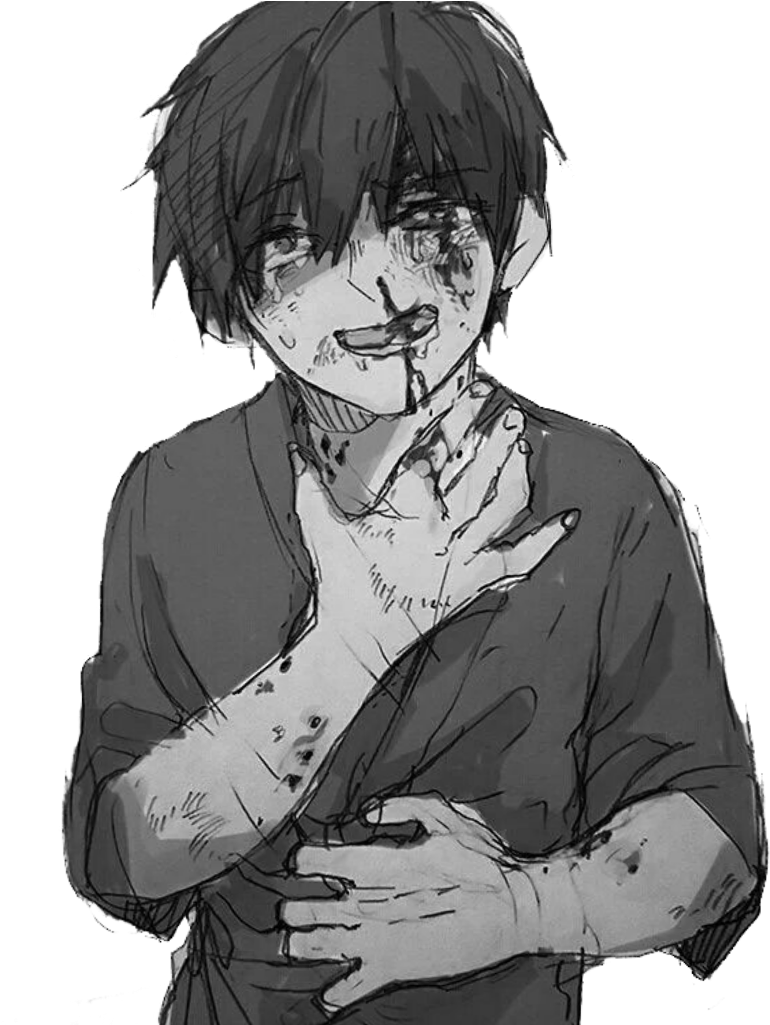 Anime Animeboy Sad Pain Edgy Gore Scary Idk Emo - Anime Poor Little Boy (1024x1024), Png Download