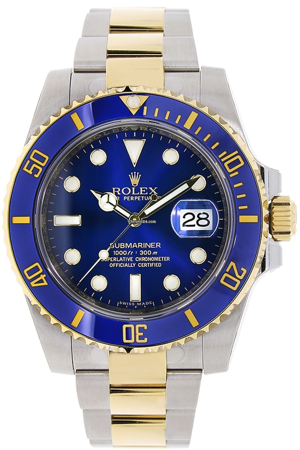 Rolex Png Transparent Image - Rolex Submariner Blue Gold (960x960), Png Download