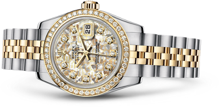 /rolex Replica /watches/lady Datejust/m179383 0010/rolex - Rolex Gold Crystal Dial (610x610), Png Download