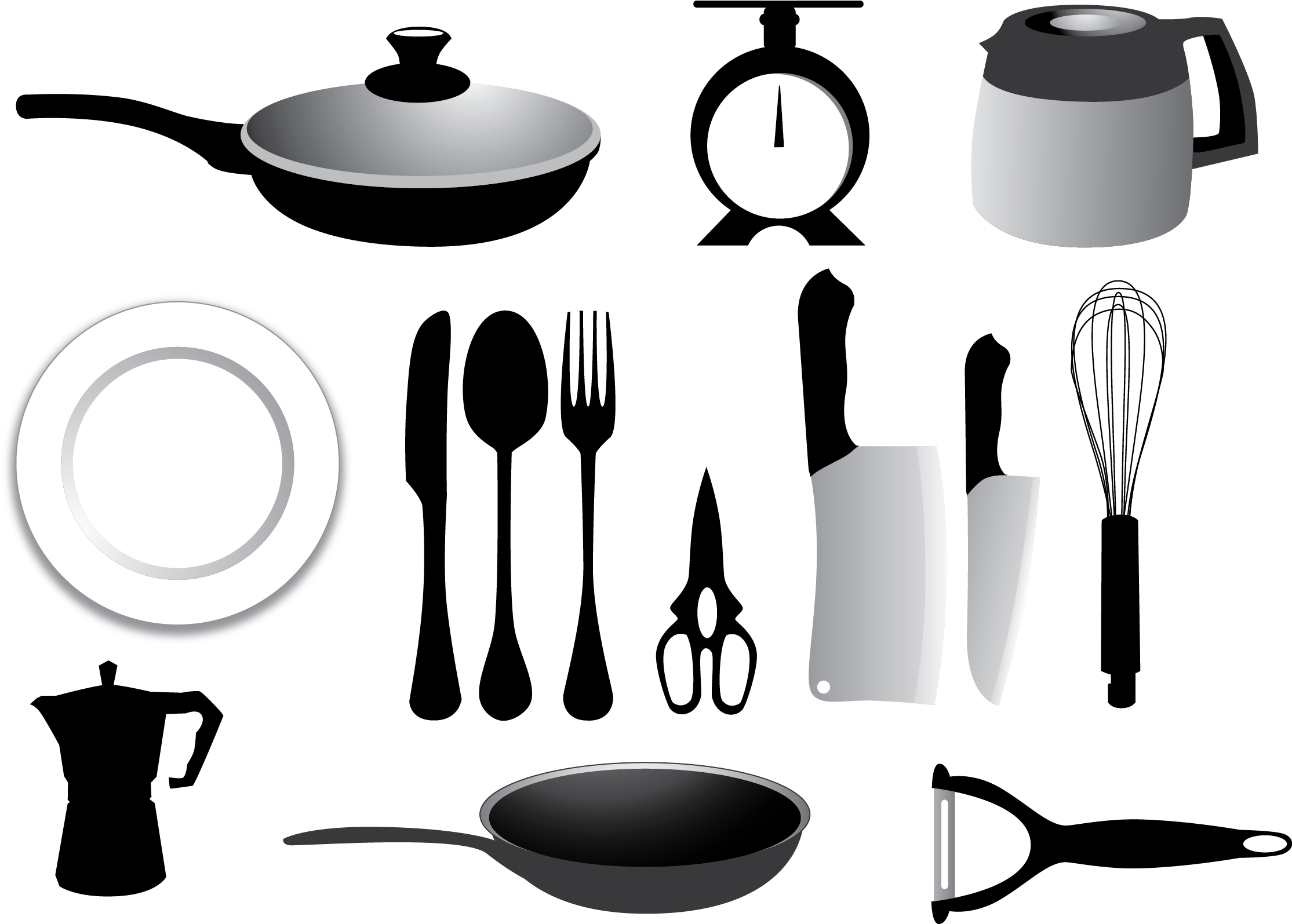 Knife Kitchen Utensil Fork Spoon - Kitchen (2285x1594), Png Download