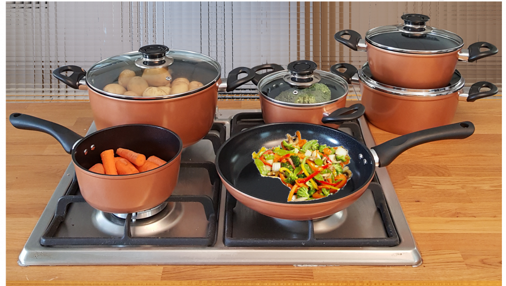 In-home Supertherm Black Ceramic Copper Style Pots - Saucepan (1000x1000), Png Download