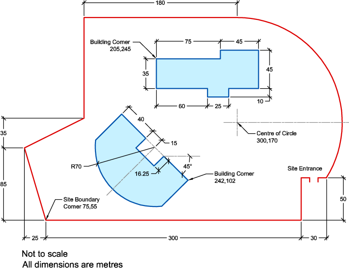 Site Layout Exercise - Autocad Exercises (720x553), Png Download