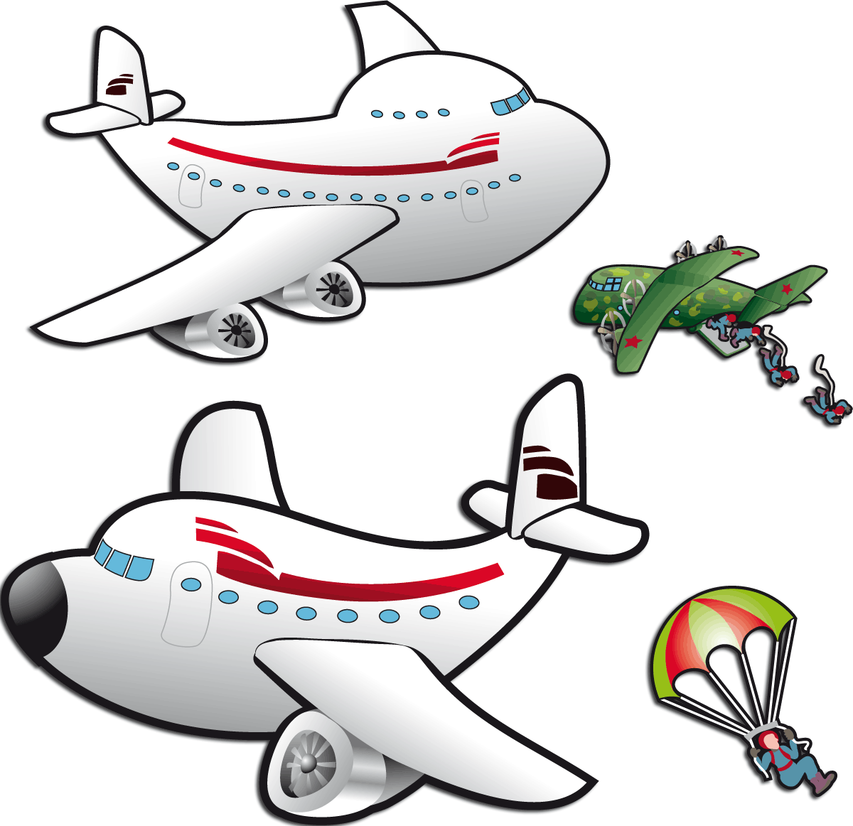 Aviones Y Paracaidistas (1200x1162), Png Download