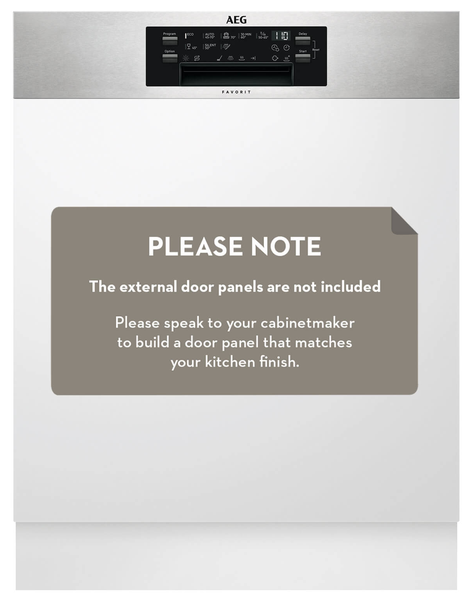 Aeg Proclean™ Semi-integrated Dishwasher Fee83700pm - Oven (600x600), Png Download