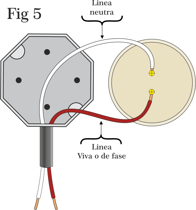 Tenemos La Conexión De Un Tomacorriente Sencillo De - Roseta Fase Y Neutro (630x676), Png Download