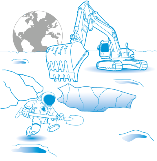 New Esa Website Explore Extracting Water From The Moon - Sketch (541x700), Png Download