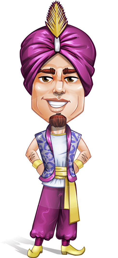 Stylish Man Cartoon Character Zufar The Courageous - Arab Man Cartoon Png (691x1060), Png Download