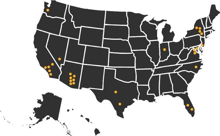 A Map Of The United States Of America With The Locations - Usa Map Vectors (748x462), Png Download